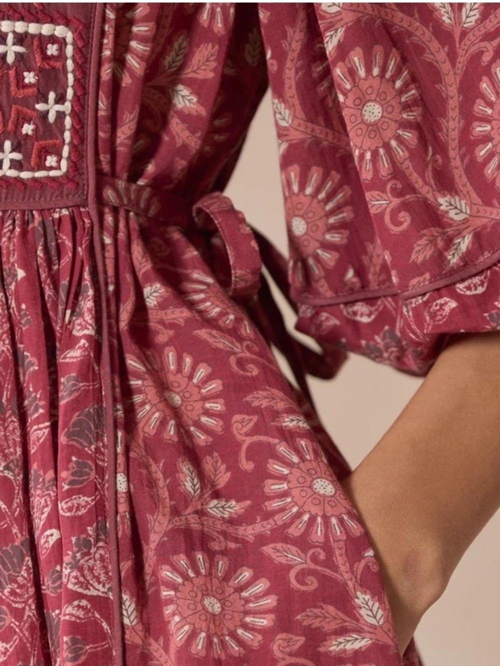 NEW Sundance Lizet Dress Embroidered Puff Sleeve Cotton Blend Boho Size XS - Picture 7 of 15